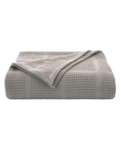 Shop Kenneth Cole Essentials Waffle Grid Twin Blanket In Grey