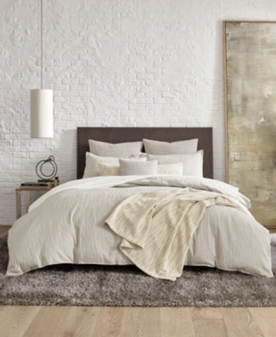 Shop Kenneth Cole Closeout!  New York Lawrence Beige King Duvet Cover Set In Linen