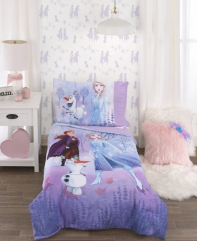 Shop Disney Frozen 4-piece Toddler Bedding Set In Purple