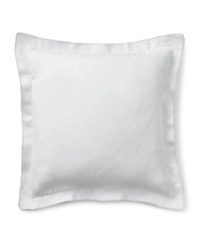 Shop Lauren Ralph Lauren Joanna Linen Decorative Pillow, 20" X 20" Bedding In White And Aqua Blue