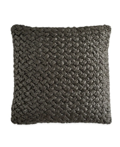 Shop Michael Aram Closeout!  Metallic Knit Decorative Pillow In Charcoal