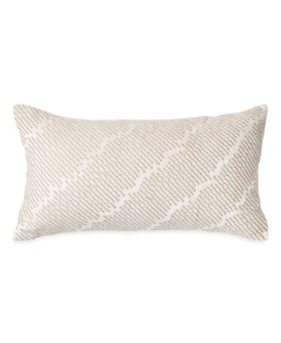 Shop Donna Karan Home Seduction Decorative Pillow, 11" X 22" In Ivory