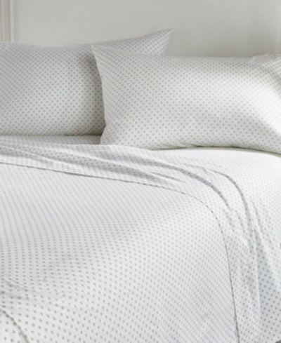 Shop Karl Lagerfeld Polka Dot Heart 4 Piece Sheet, Set Queen Bedding In Gray And White