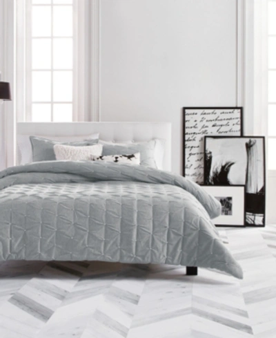 Shop Karl Lagerfeld Le Comfy 3 Piece Comforter Set, Full/queen Bedding In Gray