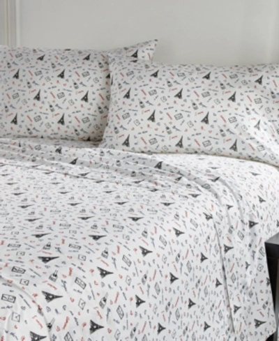 Shop Karl Lagerfeld Love From Paris 4 Piece Sheet Set, Full Bedding In Multi