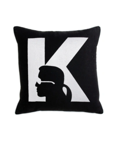 Shop Karl Lagerfeld Silhouette Decorative Pillow, 18" X 18" In Black