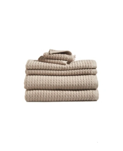 Shop Dkny Quick Dry 6 Pieces Towel Set In Linen