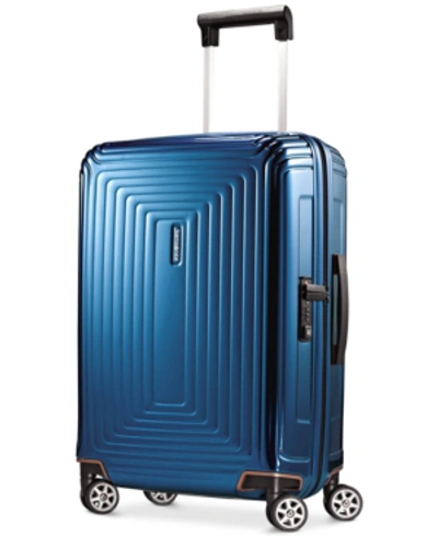 Shop Samsonite Closeout!  Neopulse 20" Carry On Hardside Spinner Suitcase In Metallic Blue