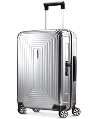 Shop Samsonite Closeout!  Neopulse 20" Carry On Hardside Spinner Suitcase In Metallic Silver