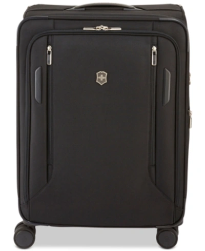 Shop Victorinox Swiss Army Vx Avenue 25" Medium Expandable Softside Spinner Suitcase In Black