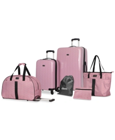 Shop Steve Madden Signature 6-pc. Luggage Set In Pink