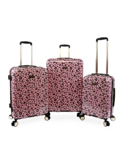 Shop Juicy Couture Printed 3-pc. Hardside Luggage Set In Pink Leopard