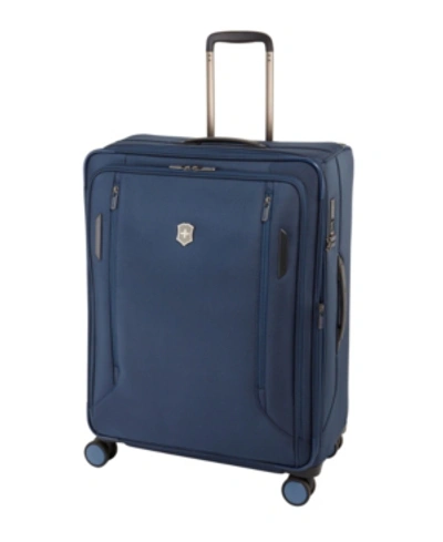 Shop Victorinox Swiss Army Vx Avenue 27.5" Large Expandable Softside Spinner Suitcase In Blue