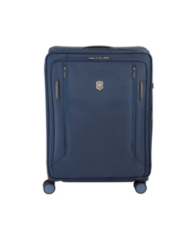 Shop Victorinox Swiss Army Vx Avenue 25" Medium Expandable Softside Spinner Suitcase In Blue