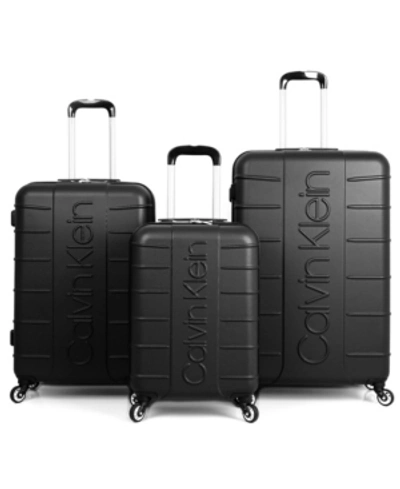 Calvin Klein Bowery Hard Side Luggage Set, 3 Piece In Black | ModeSens