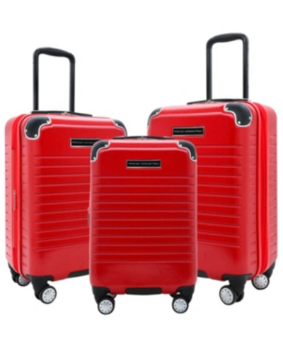 Shop French Connection 3-pc. Ringside Expandable Hardside Luggage Set In Red