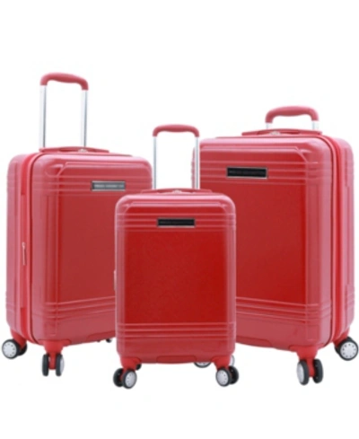 Shop French Connection 3-pc. Horizon Expandable Hardside Luggage Set In Red