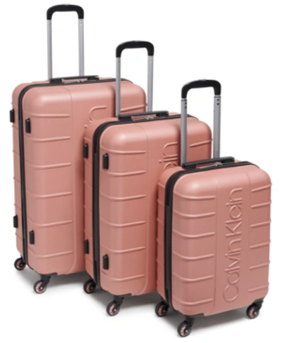Shop Calvin Klein Bowery Hard Side Luggage Set, 3 Piece In Rose Gold