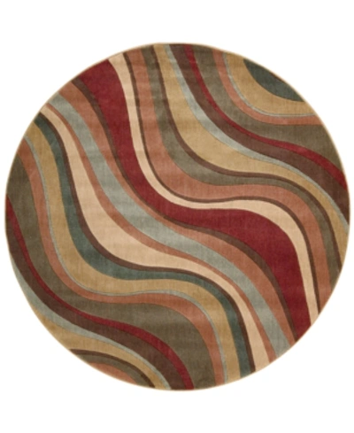 Shop Nourison Closeout!  Home Somerset Wave 5'6" Round Rug In Multi