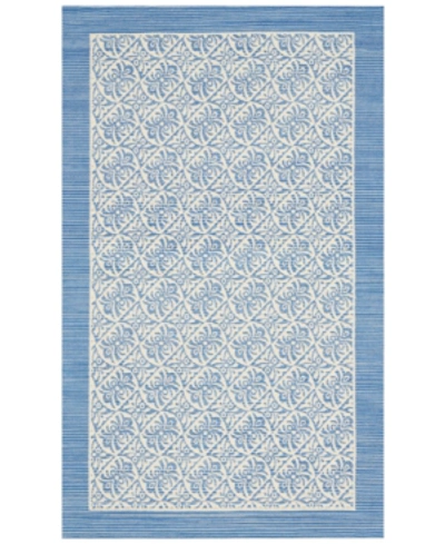 Shop Nourison Framework Geometric 24.96" X 12.84" Accent Rug Bedding In Blue