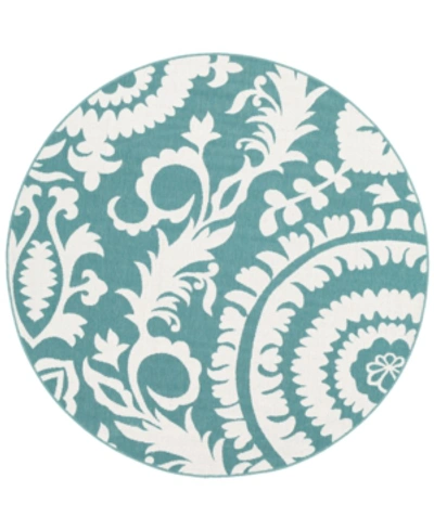 Shop Surya Closeout!  Alfresco Alf-9659 Teal 5'3" Round Area Rug, Indoor/outdoor