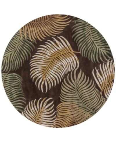 Kas Havana Fern View 7'6" Round Area Rug In 2617 Espresso