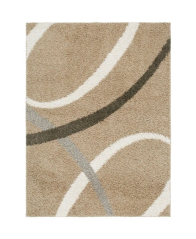 Shop Nicole Miller Synergy Quill Shag Beige 7'9" X 10'2" Area Rug
