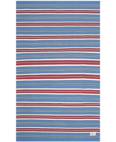 Ralph Lauren Leopold Stripe Lrl2462d Royal Blue 5' X 8' Outdoor Area Rug In Royal Blue