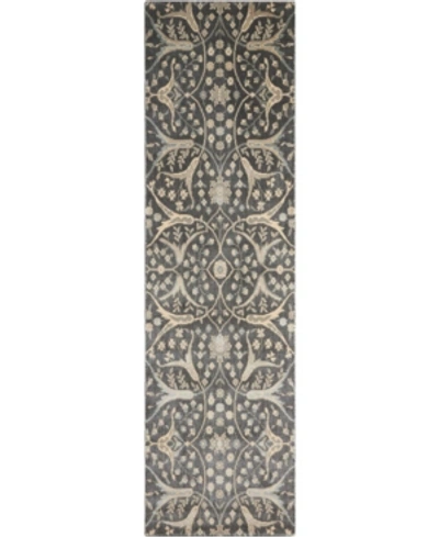 Nourison Luminance Lum08 Charcoal 2'3" X 8' Runner Rug In Charcoal