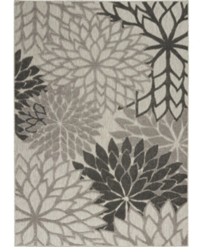 Nourison Aloha Alh05 Silver 6' X 9' Outdoor Area Rug In Silver