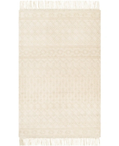 Surya Farmhouse Tassels Fts-2305 White 5' X 7'6" Area Rug In White