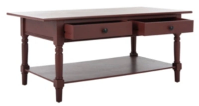 Shop Safavieh Boris 2 Drawer Coffee Table In Red