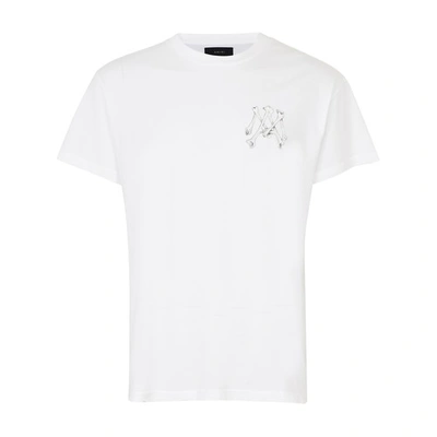 Shop Amiri Bones T-shirt In White