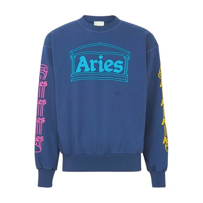 Shop Aries Column Sweatshirt In Blue