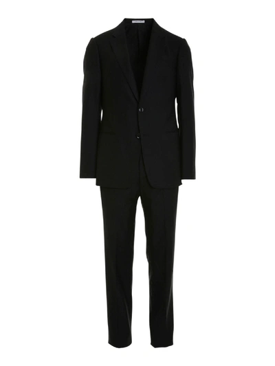 Shop Armani Collezioni Pinstriped Suit Nero In Black