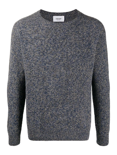 Shop Dondup Mélange Wool Blend Sweater In Grey In Blue
