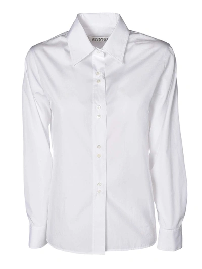 Shop Maison Margiela Shirt With Buttoned Cuffs In White