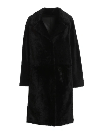 Shop Drome Reversible Shearling Coat In Black