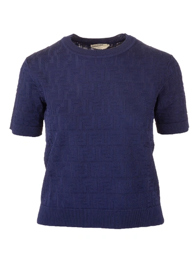 Shop Fendi Ff Sweater In Blue