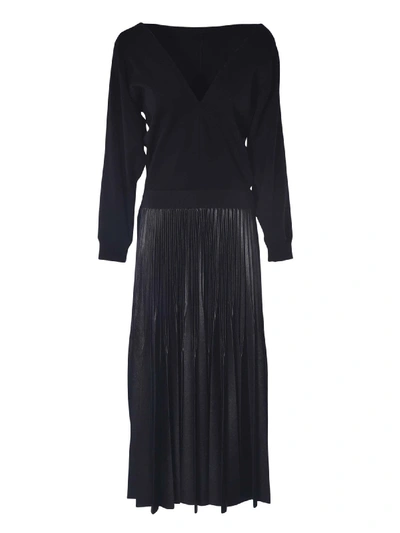 Shop Givenchy Dress With Pleated Skirt In Black