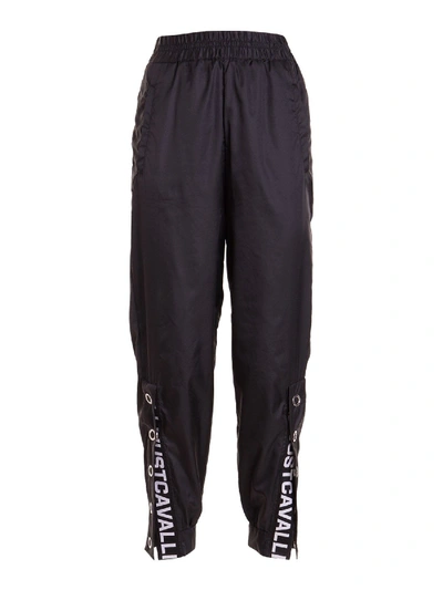 Shop Just Cavalli Nylon Track Pants In Black