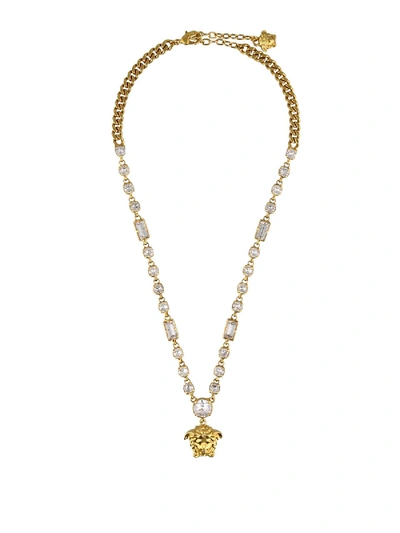 Shop Versace Medusa Head Charm Necklace In Gold Colour