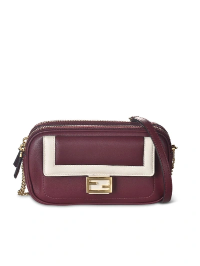 Shop Fendi Easy 2 Baguette Bag In Barolo Color In Red