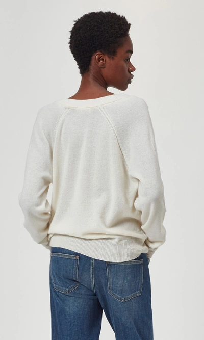 Shop Equipment Madalene V-neck Cashmere Sweater In Nature White