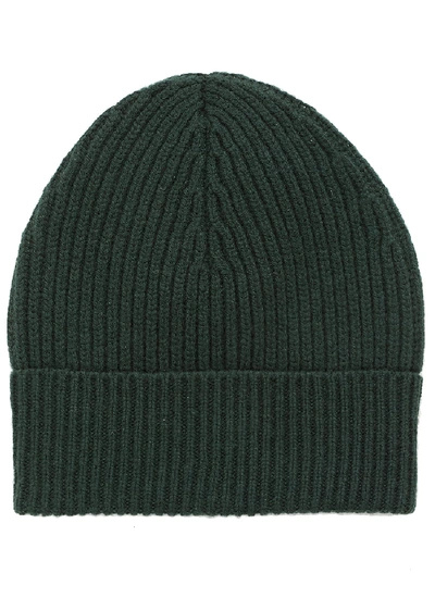 Shop Maison Margiela Wool Beanie Hat In Dark Green