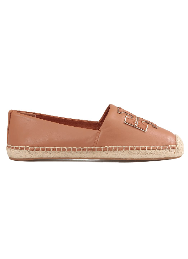 tory burch ines flat leather logo espadrilles