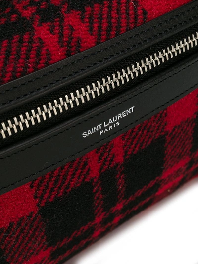 Shop Saint Laurent Tartan Check City Backpack In Red