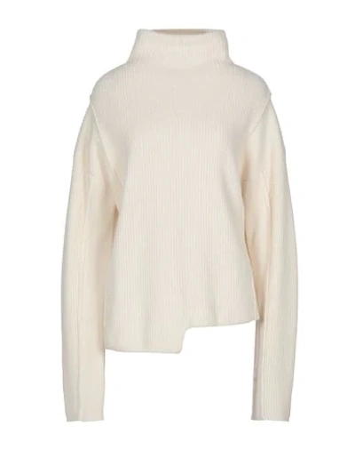 Shop High By Claire Campbell High Woman Turtleneck Ivory Size M Cashmere, Virgin Wool In White