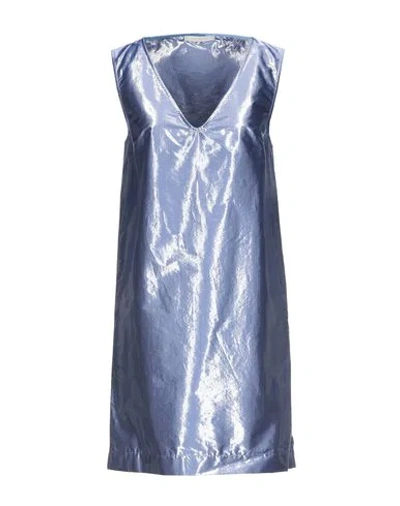 Shop L'autre Chose L' Autre Chose Woman Mini Dress Pastel Blue Size 8 Cotton, Polyester