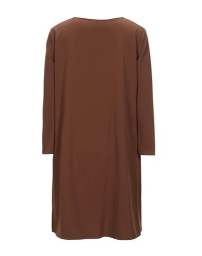 Shop Hanita Woman Mini Dress Brown Size L Polyester